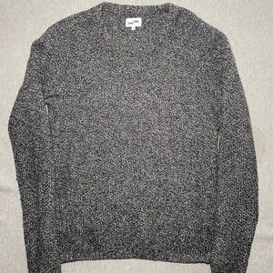 FRANK AND OAK Grey Wool Blend Knitted Crewneck Pullover Sweater Size M